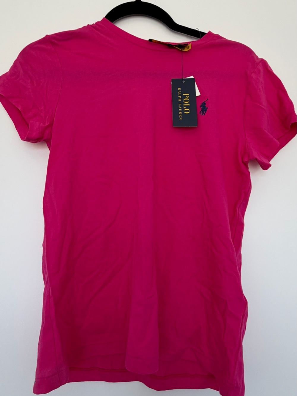 Ralph Lauren Women's Fuchsia Short Sleeve Logo Tee